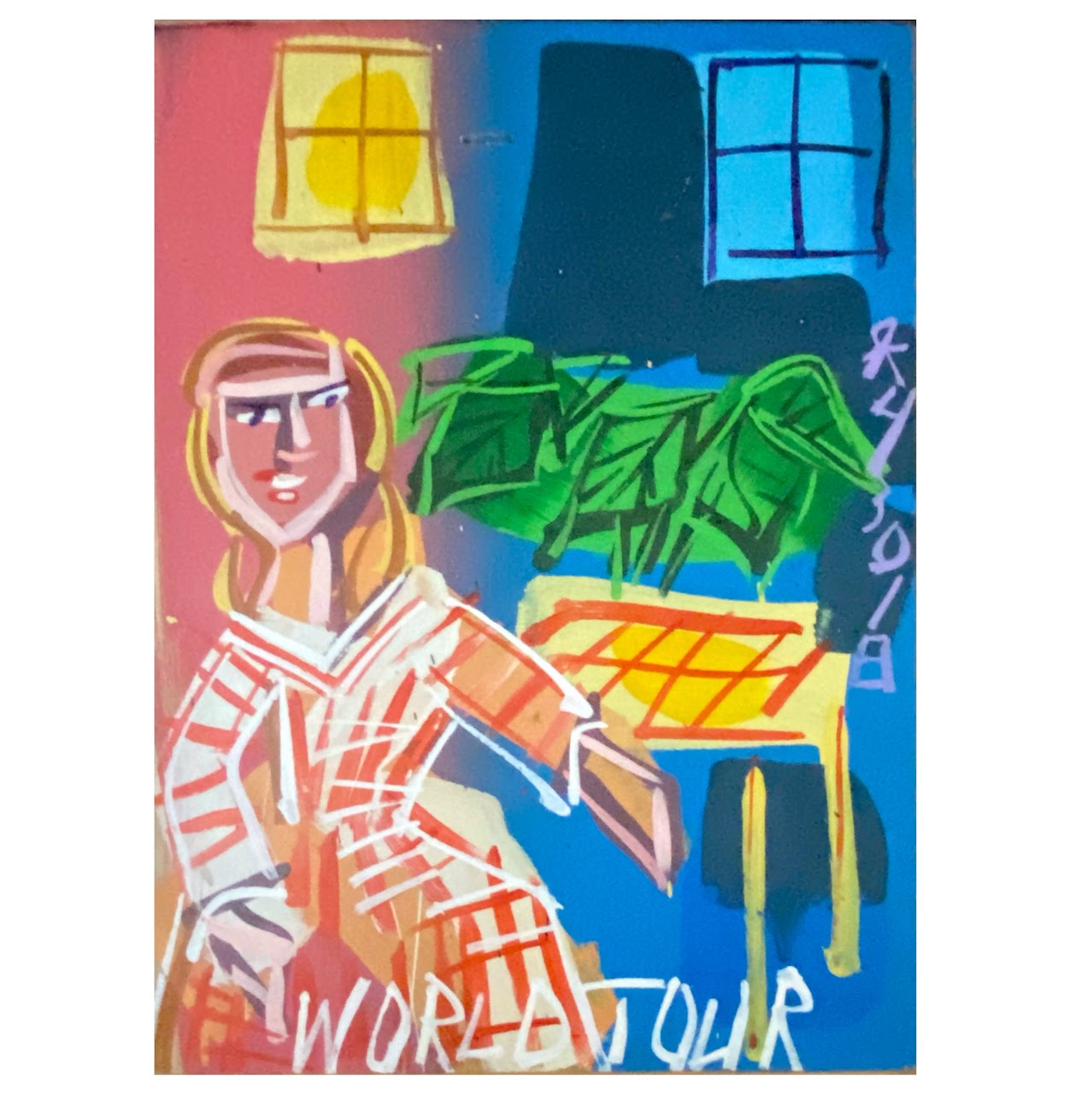 Steve Keene Signed 'World Tour' Painting