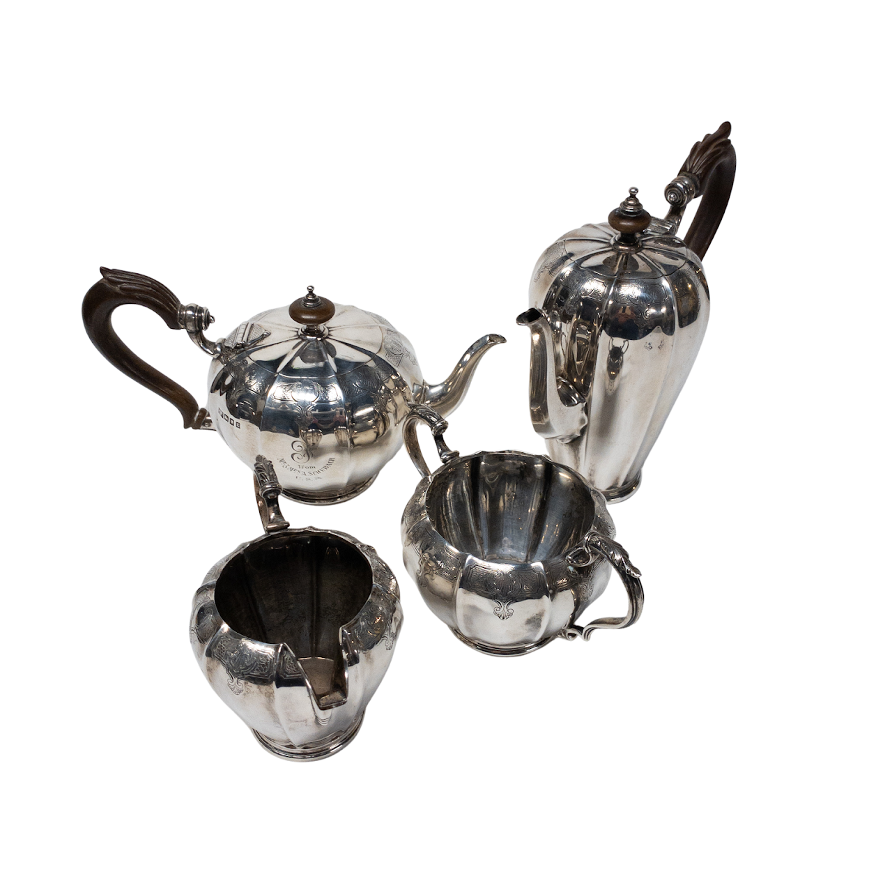 Sterling SIlver Mappin & Webb 4 Piece Tea & Coffee Set