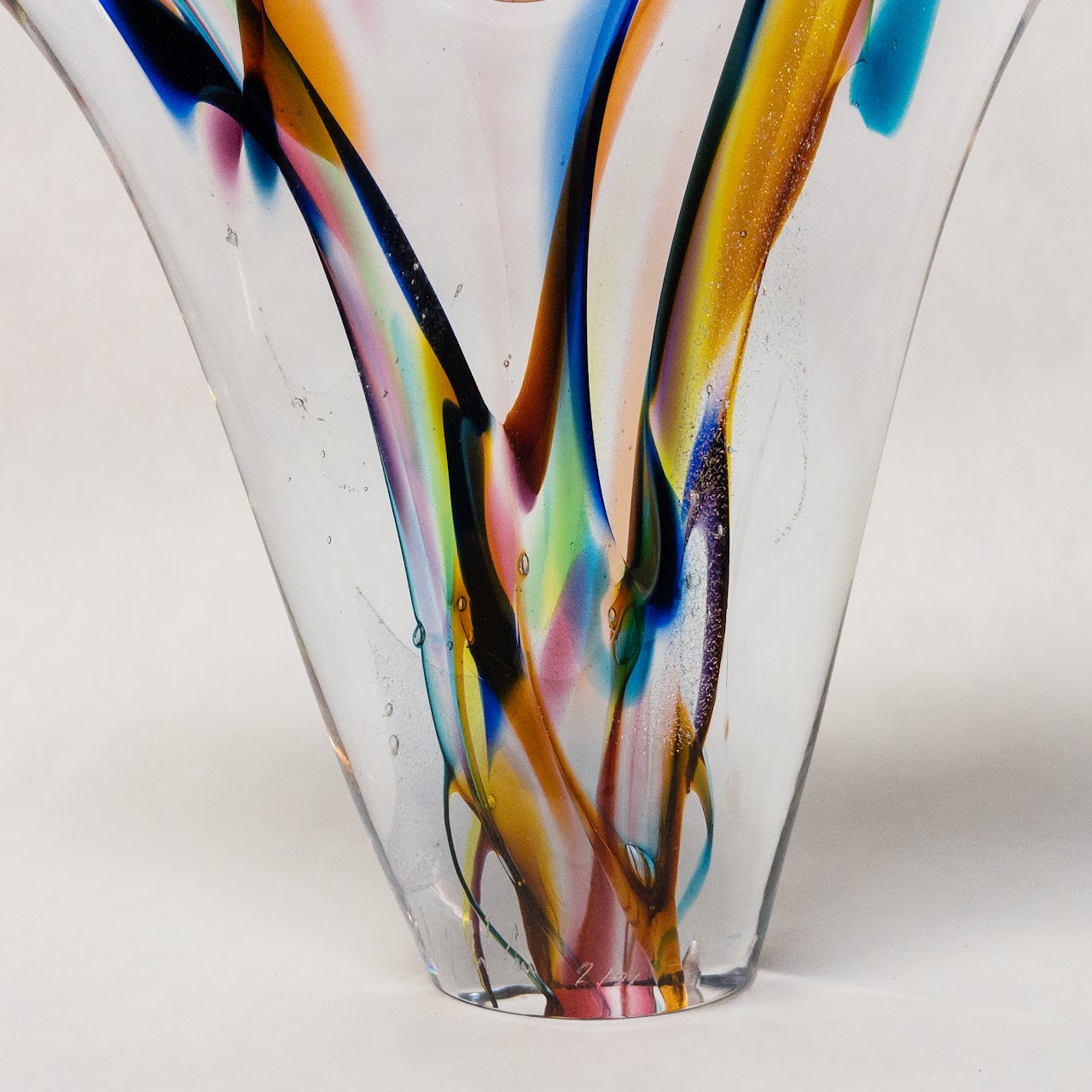 Heart Shaped Art Glass Sculpture