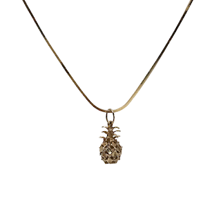 14K Gold Necklace & 14K Gold Pineapple Pendant