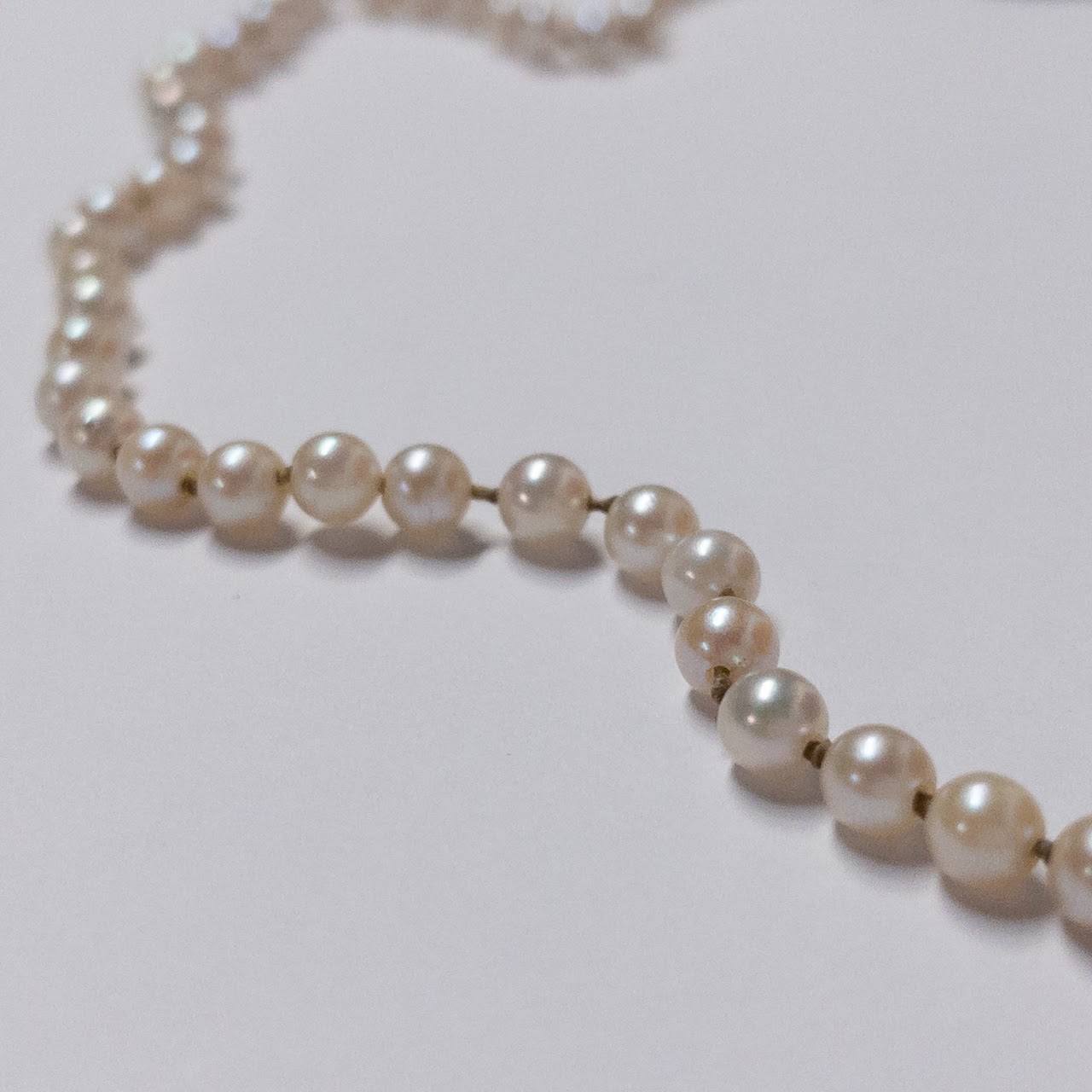 Pearl and 14K White Gold Necklace