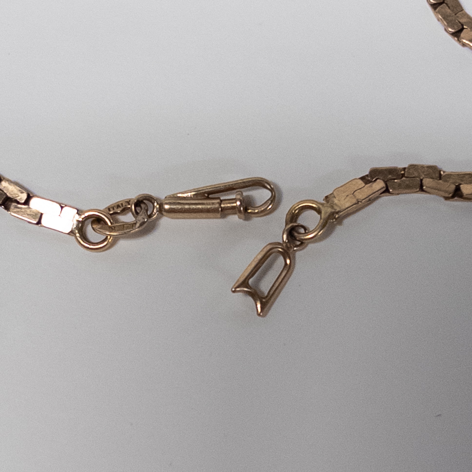 14K Gold Flat Link Chain Bracelet