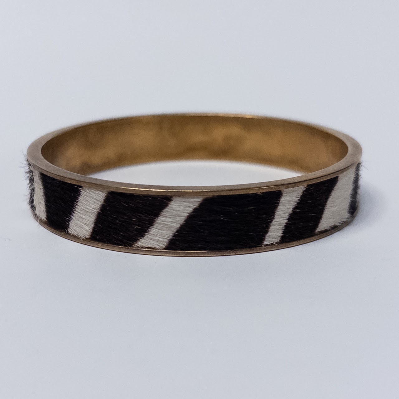 YSL Saint Laurent Faux Zebra Pony Hair Bangle Bracelet