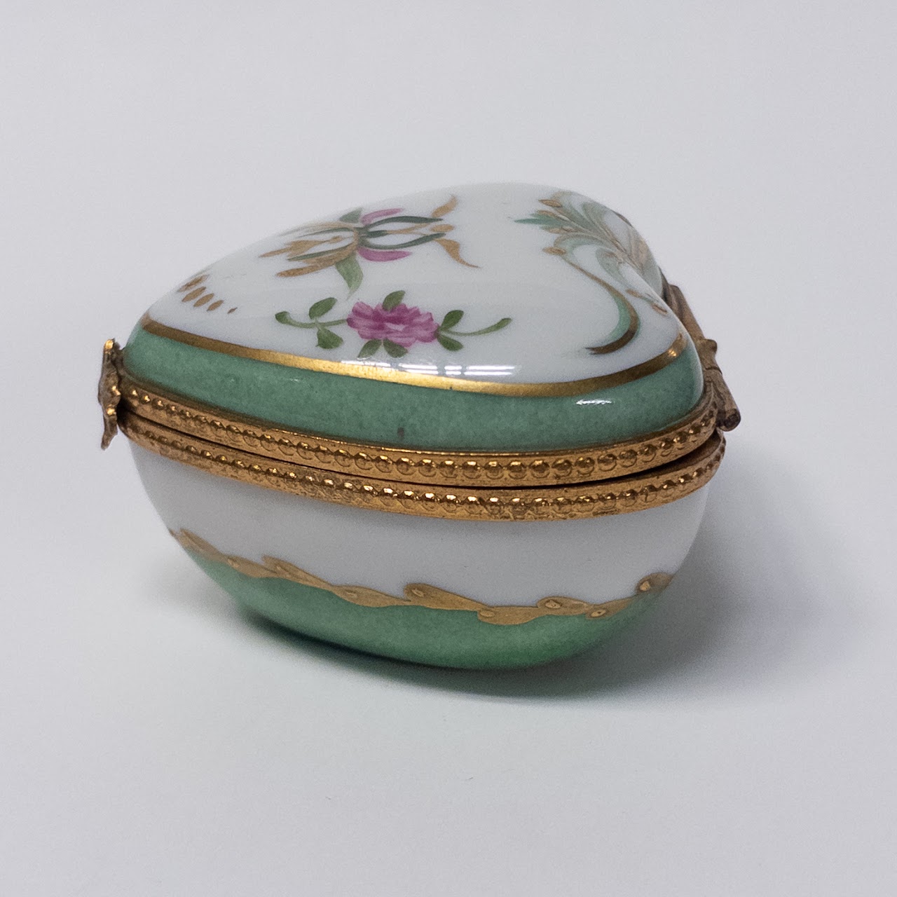 Limoges Hand-Painted Porcelain Heart Trinket Box