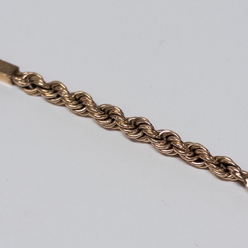 14K Gold Twist and Bar Station Bracelet