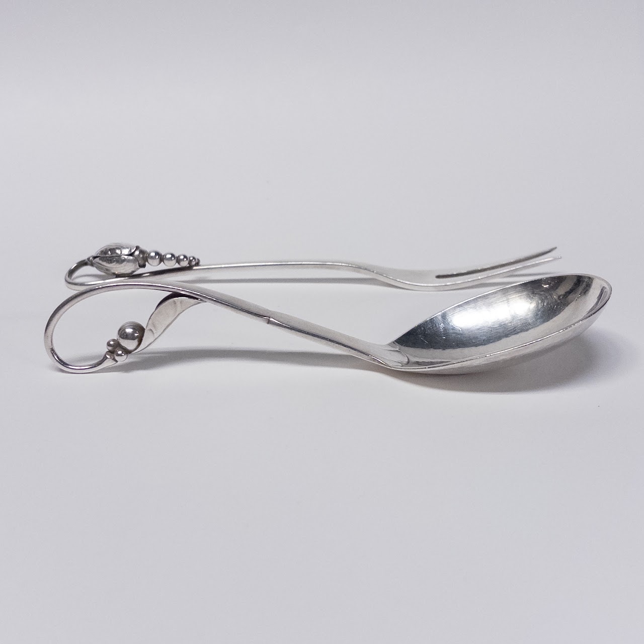 Georg Jensen Sterling Silver Cocktail Fork and Sugar Spoon Duo