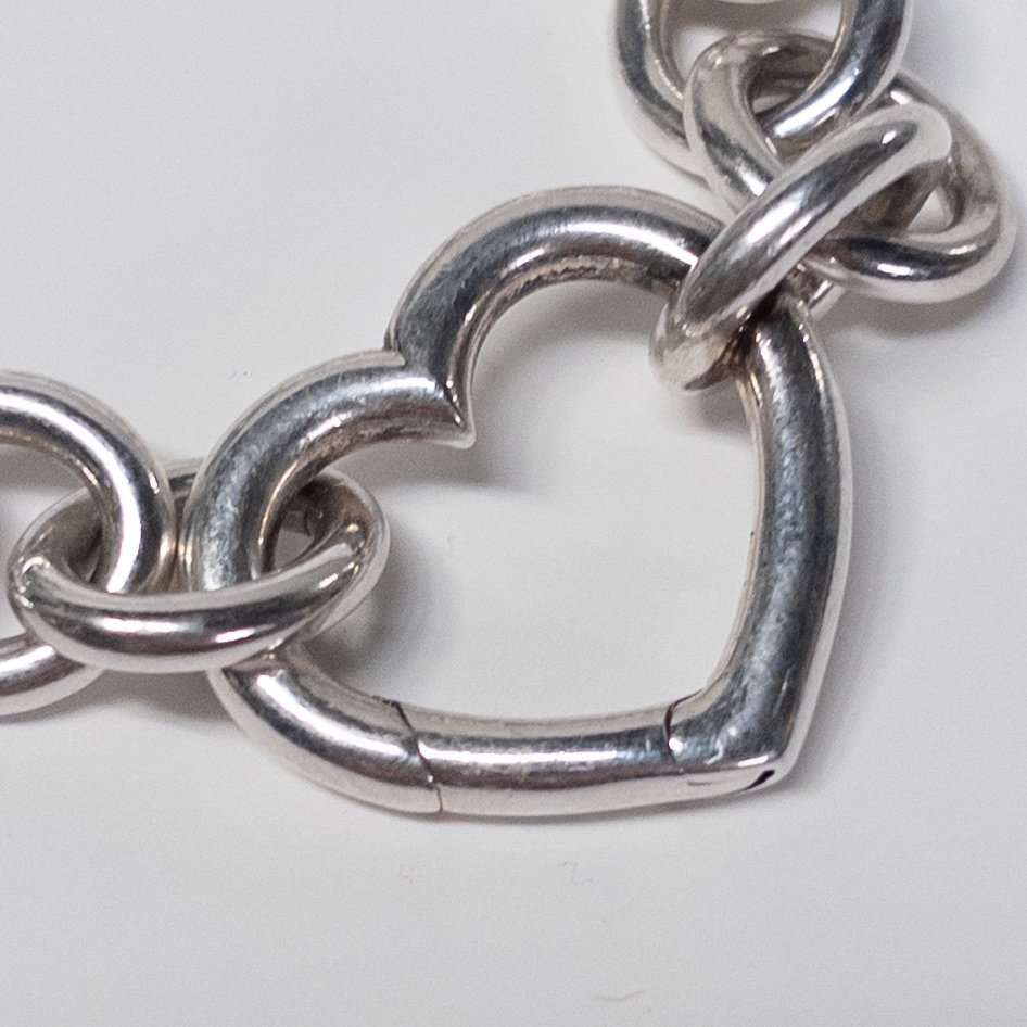 Tiffany & Co. Sterling Silver Open Heart Link Bracelet