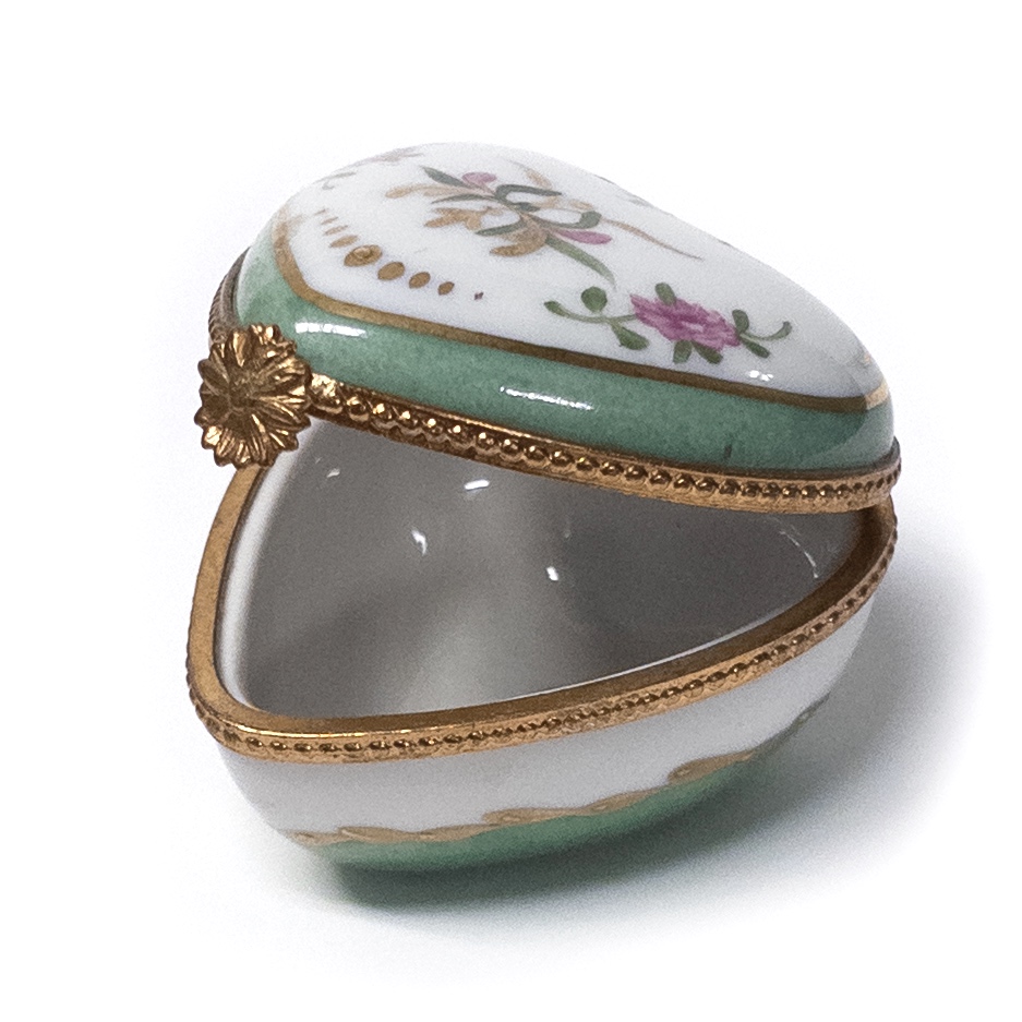 Limoges Hand-Painted Porcelain Heart Trinket Box