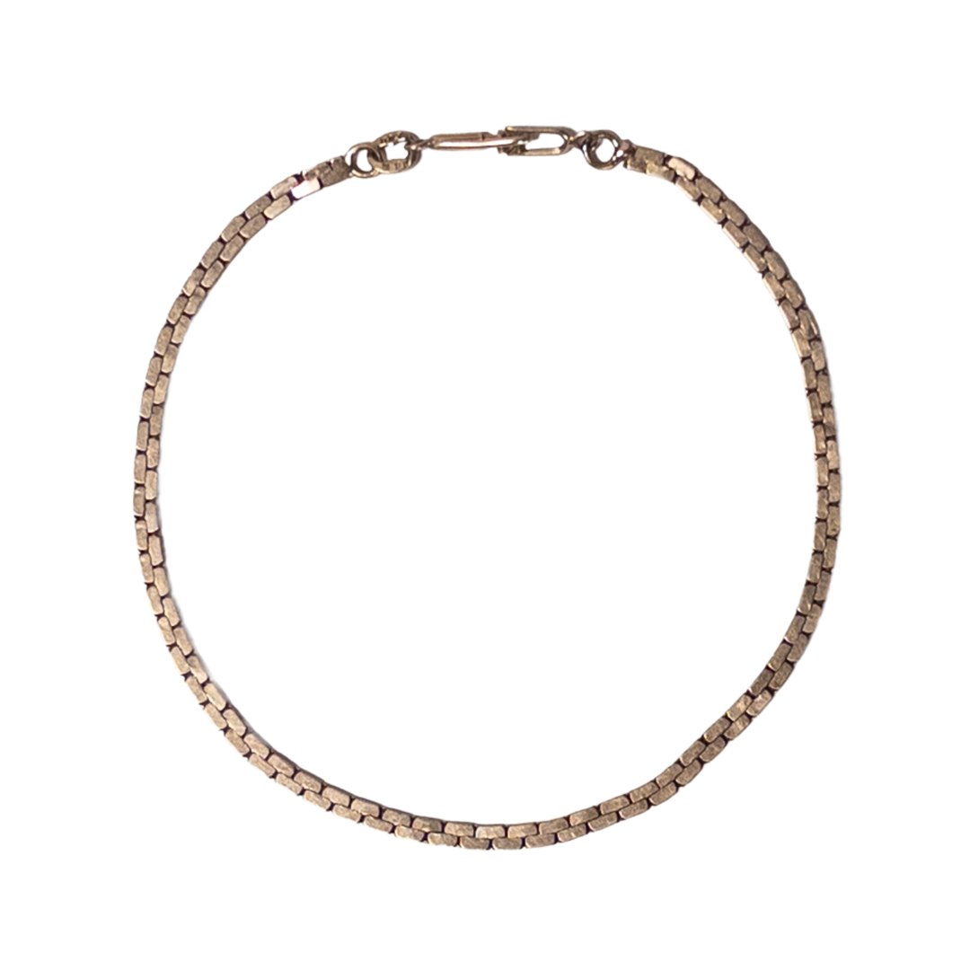 14K Gold Flat Link Chain Bracelet