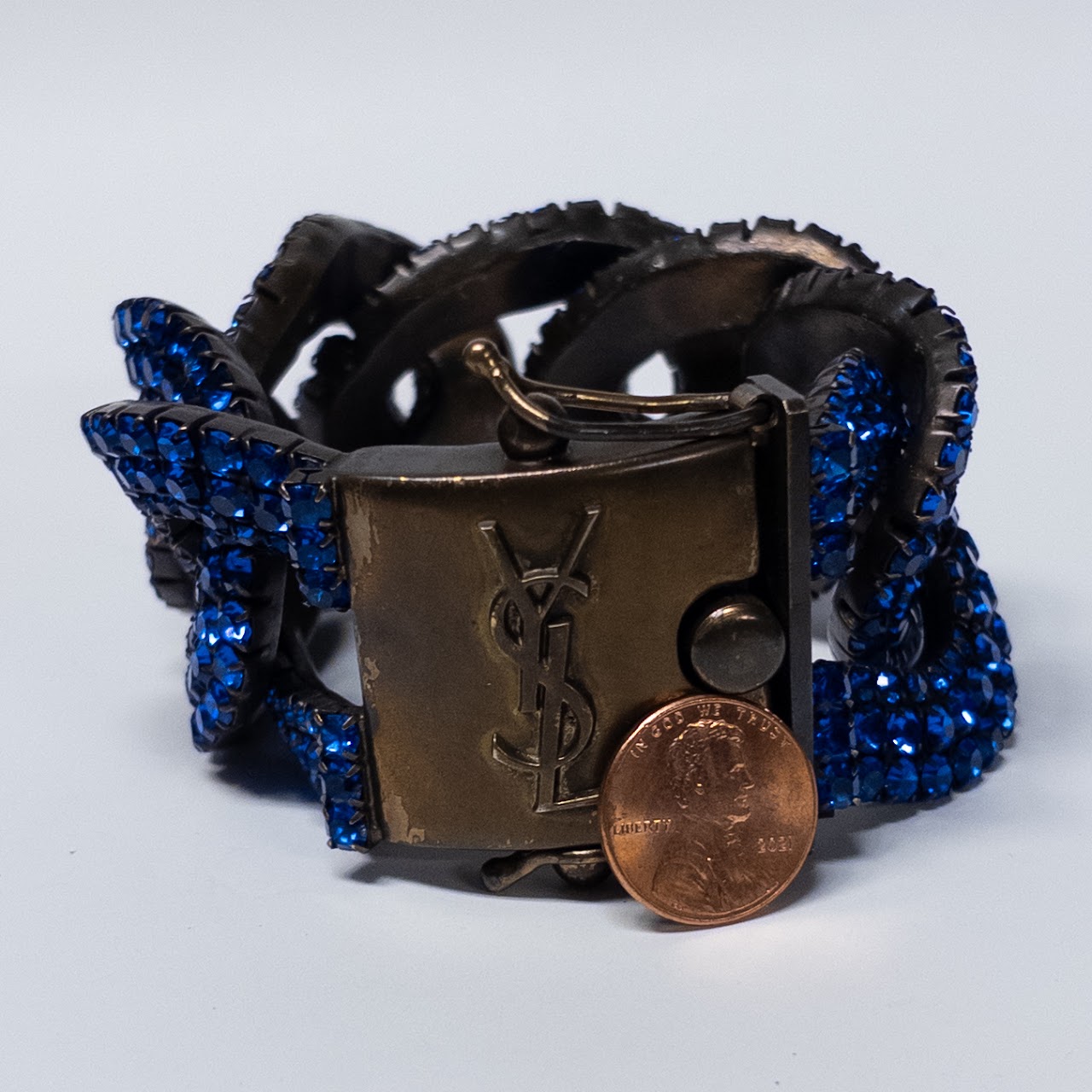 Yves Saint Laurent Blue Rhinestone Bracelet