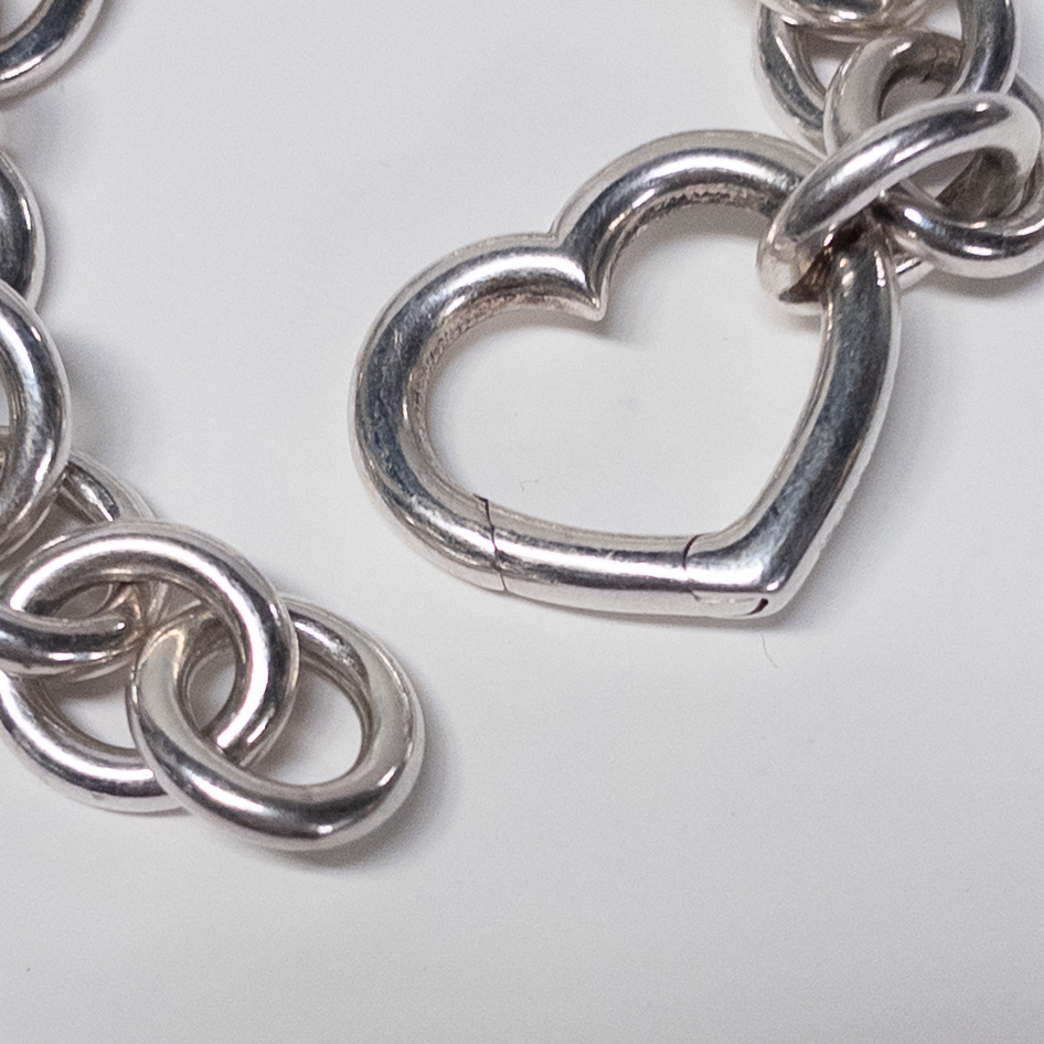 Tiffany & Co. Sterling Silver Open Heart Link Bracelet