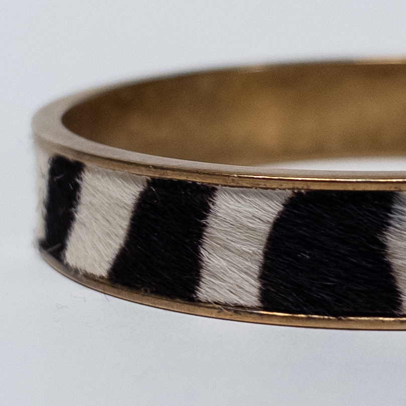 YSL Saint Laurent Faux Zebra Pony Hair Bangle Bracelet