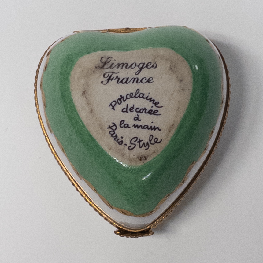 Limoges Hand-Painted Porcelain Heart Trinket Box