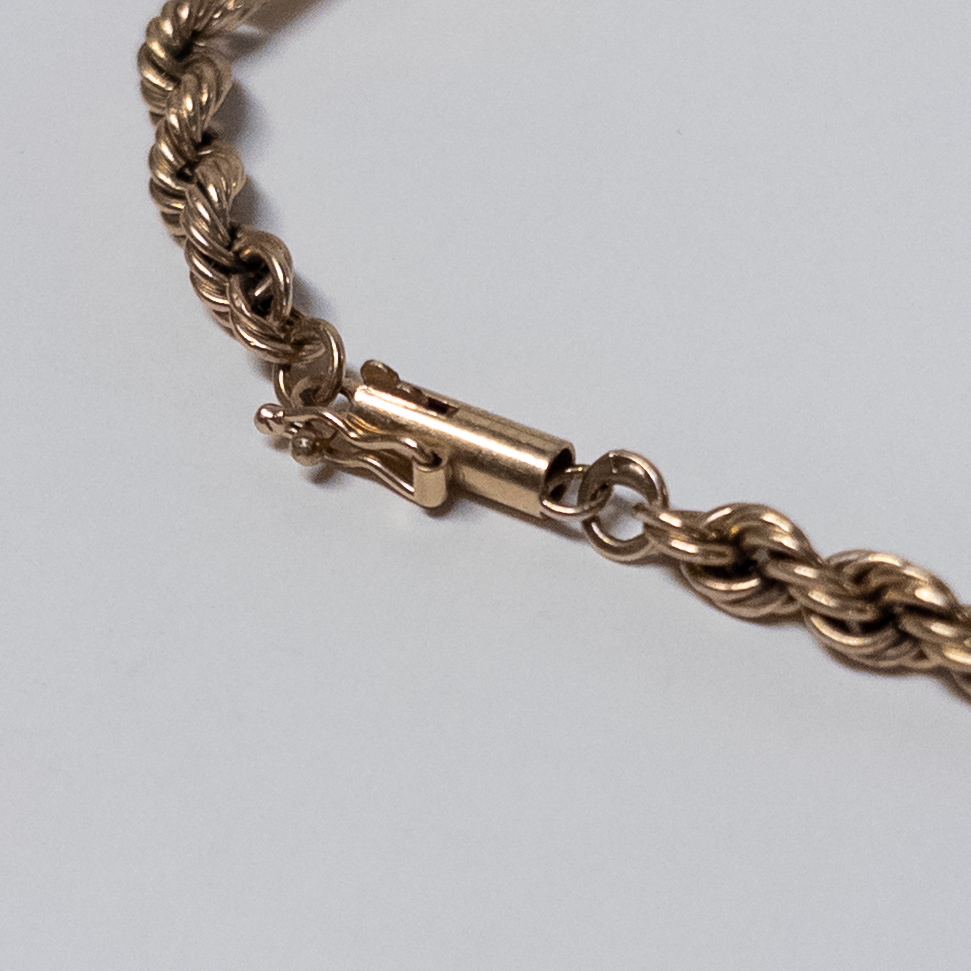 14K Gold Twist and Bar Station Bracelet