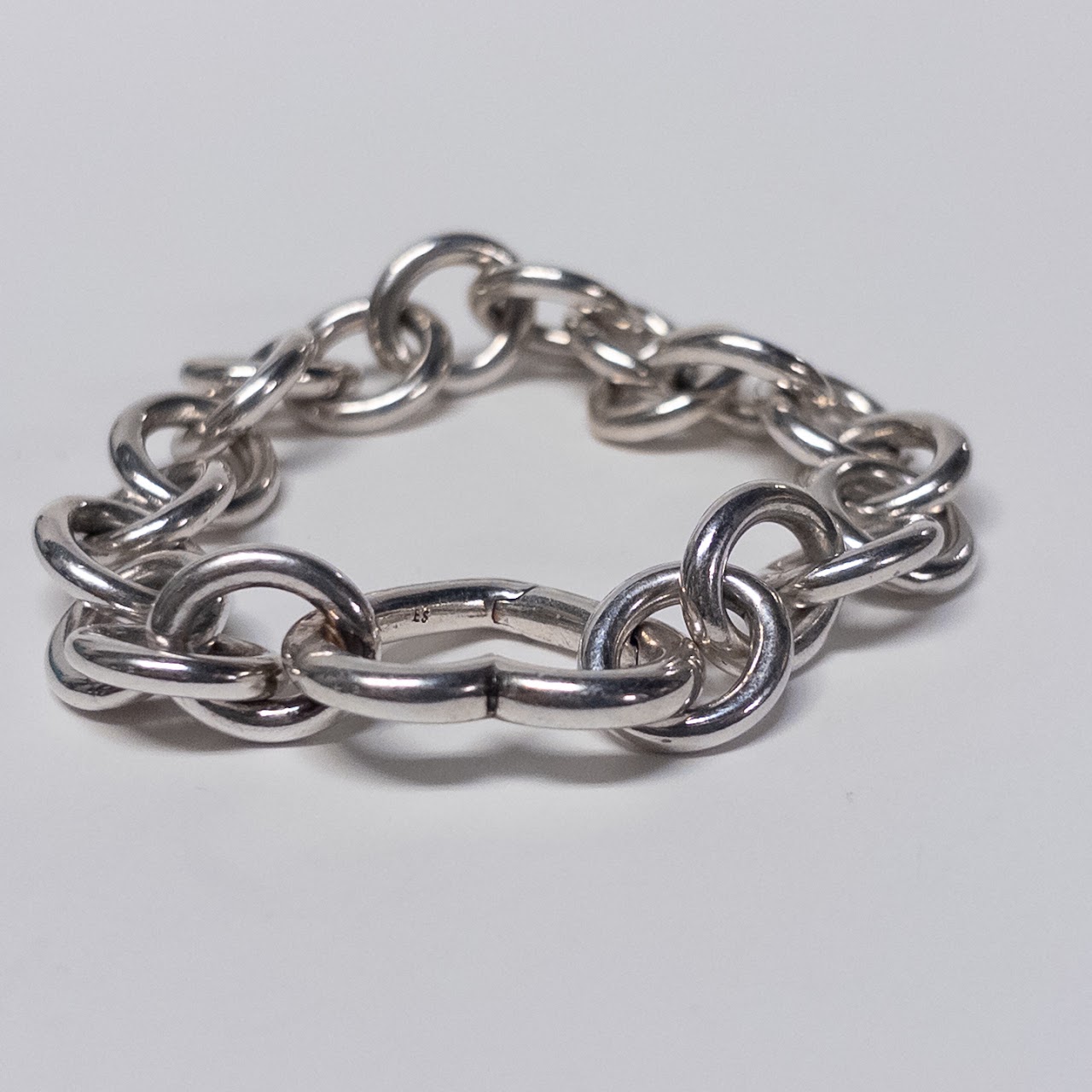 Tiffany & Co. Sterling Silver Open Heart Link Bracelet