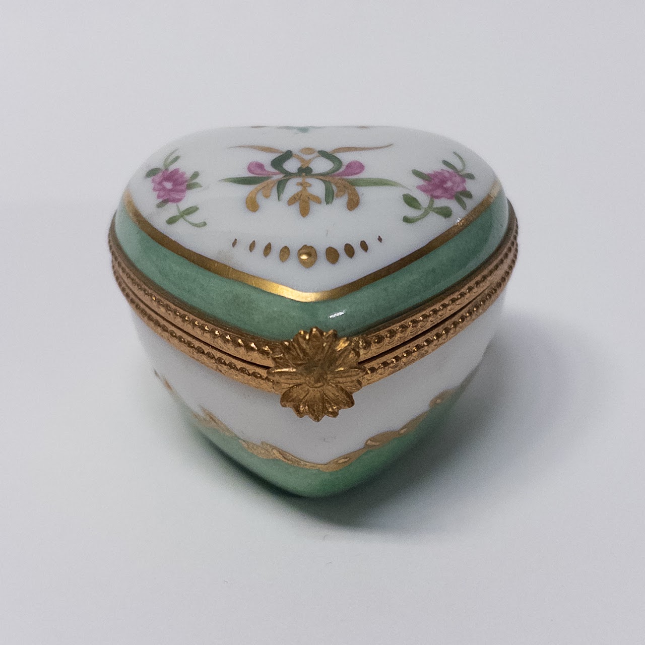 Limoges Hand-Painted Porcelain Heart Trinket Box