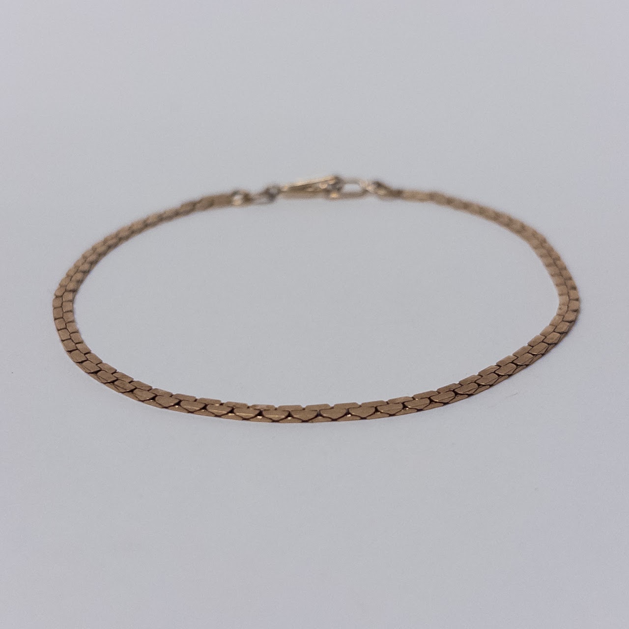 14K Gold Flat Link Chain Bracelet