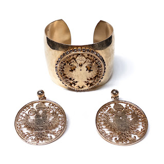 Hattie Carnegie Eagle Medallion Bracelet and Earring Suite