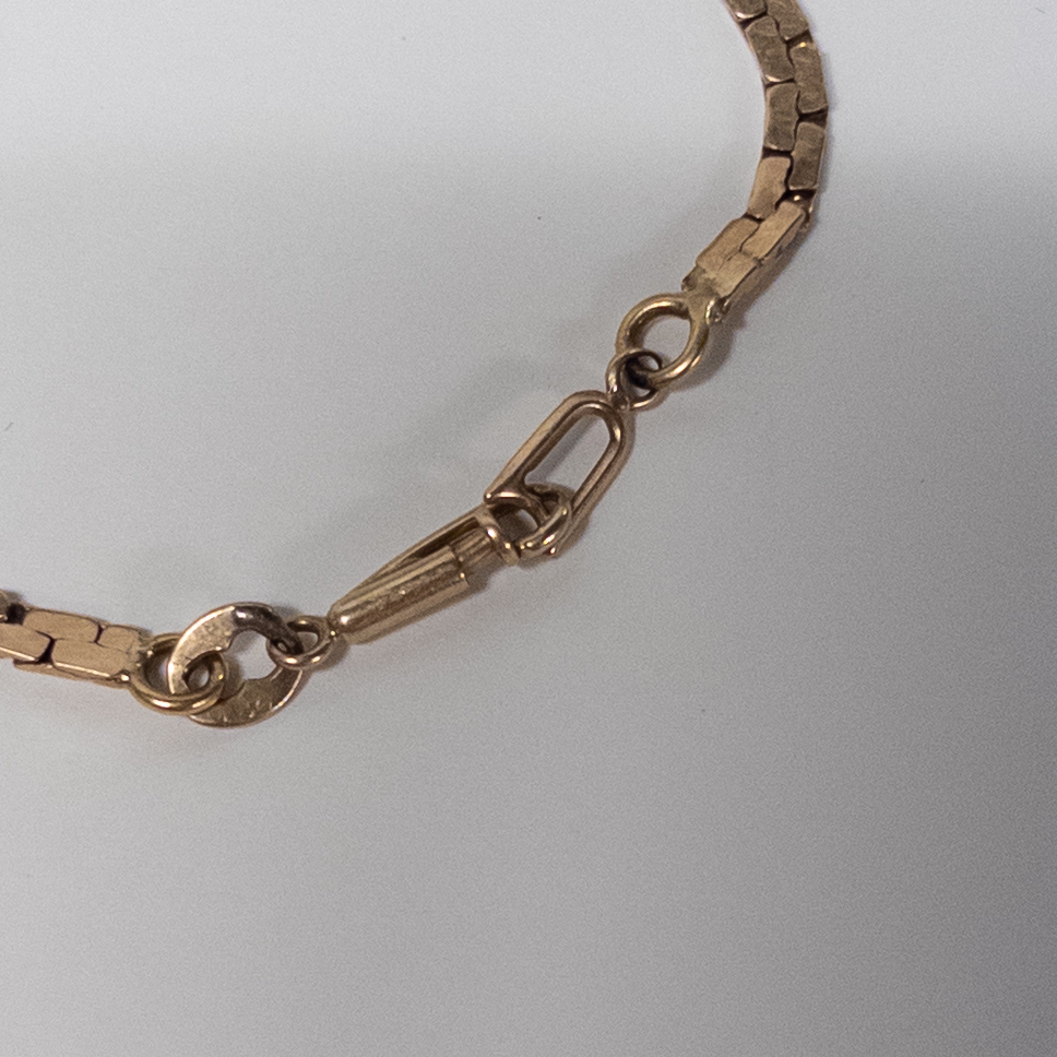 14K Gold Flat Link Chain Bracelet