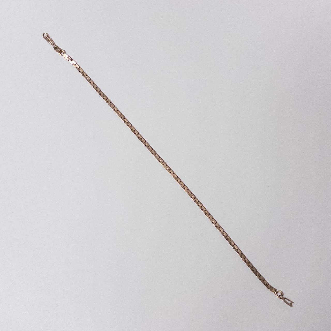 14K Gold Flat Link Chain Bracelet