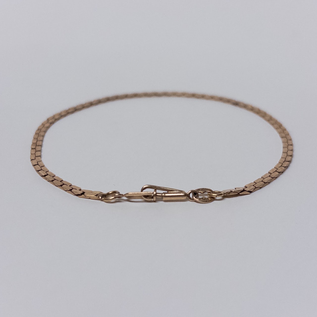 14K Gold Flat Link Chain Bracelet