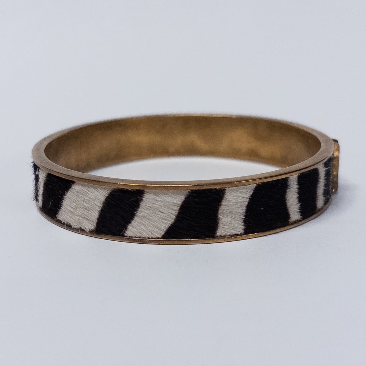 YSL Saint Laurent Faux Zebra Pony Hair Bangle Bracelet