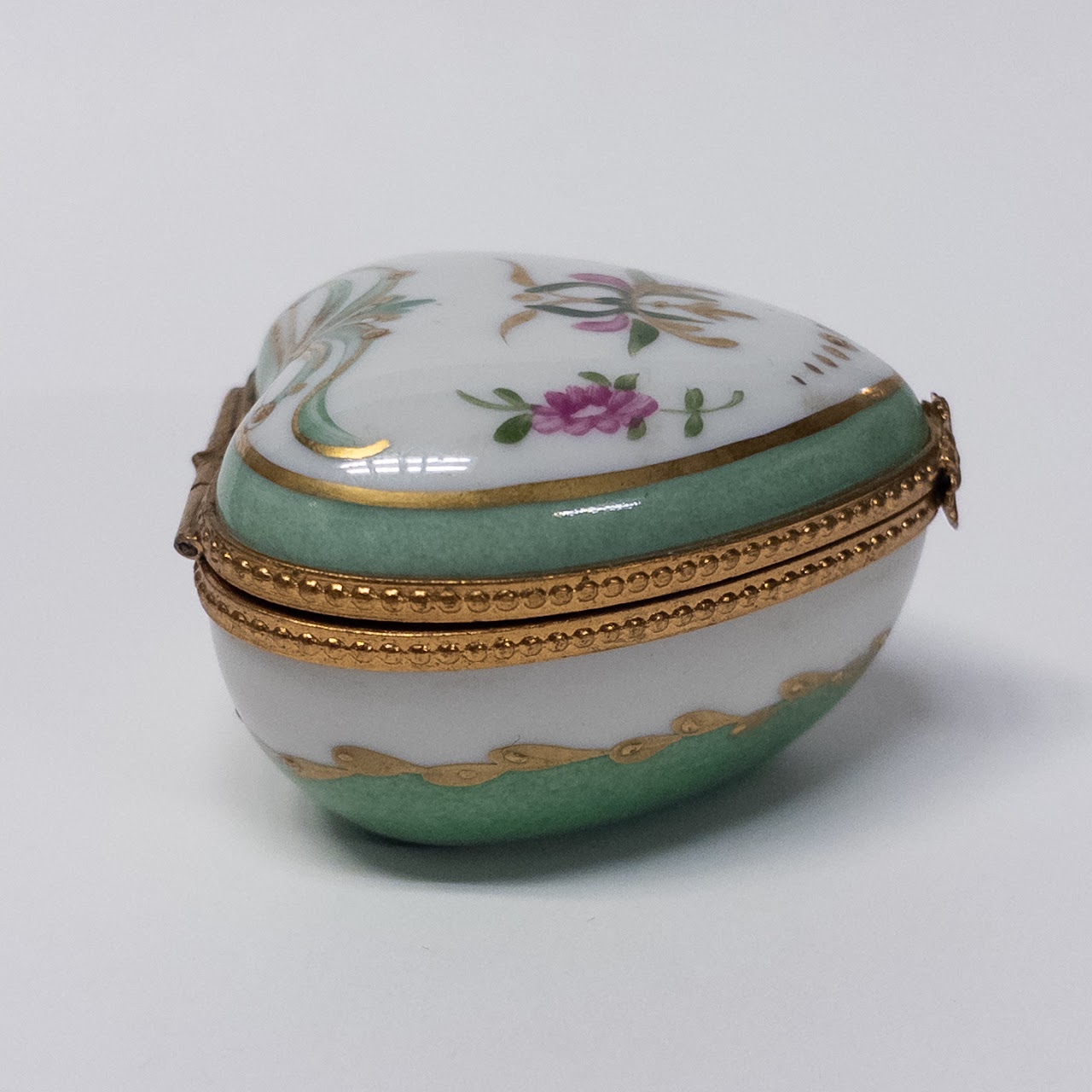 Limoges Hand-Painted Porcelain Heart Trinket Box