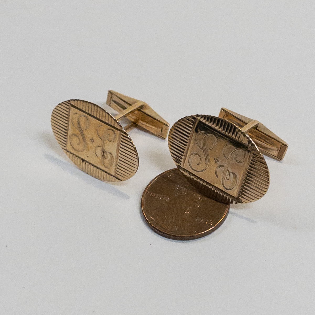 14K Gold Monogrammed Cufflinks