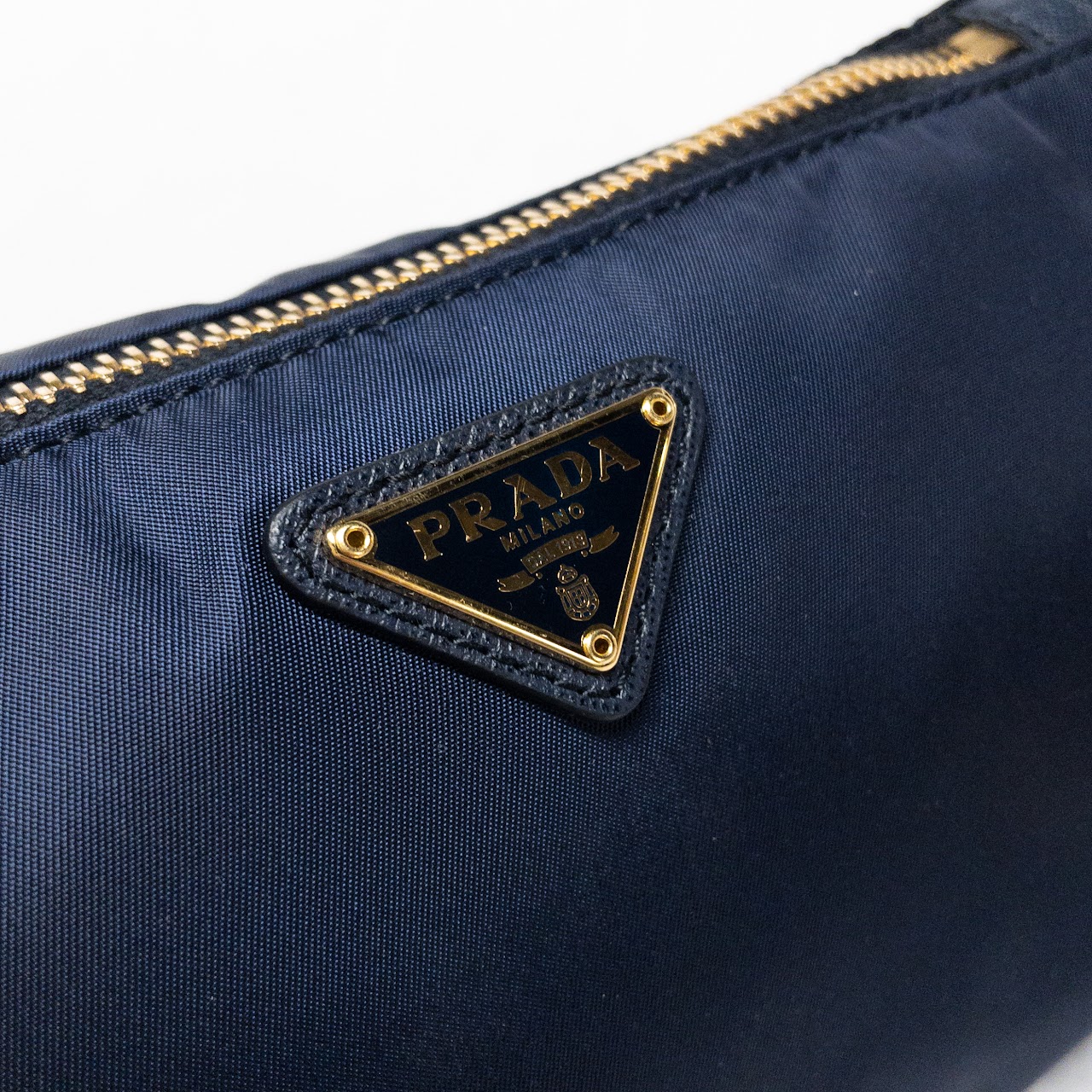 Prada Navy Blue Nylon Zippered Pouch