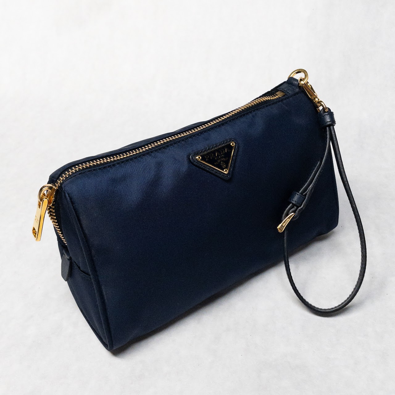 Prada Navy Blue Nylon Zippered Pouch