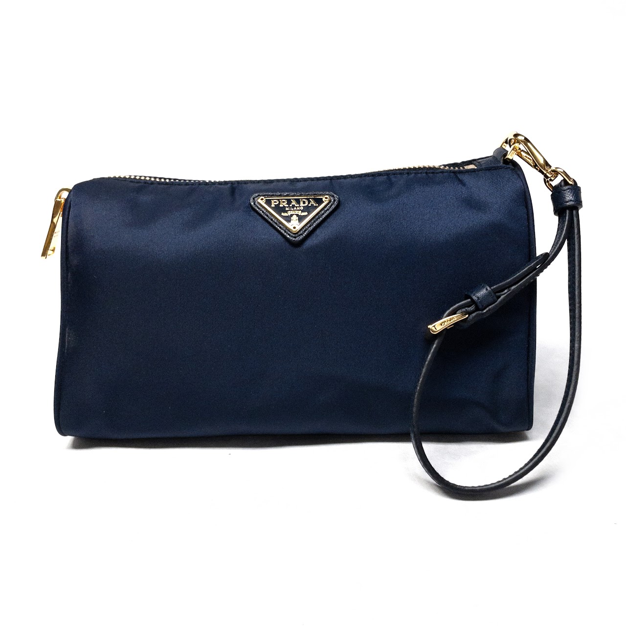 Prada Navy Blue Nylon Zippered Pouch