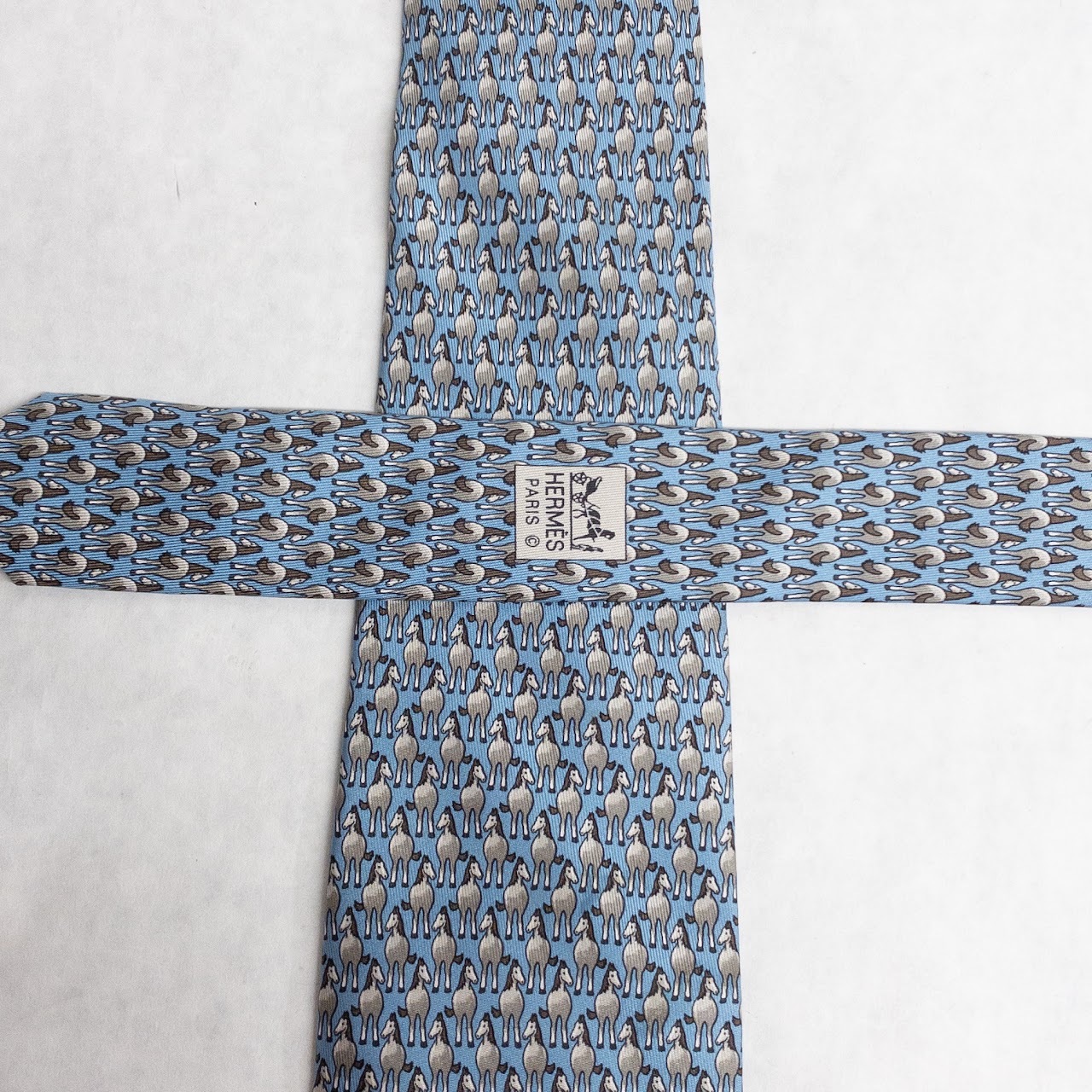 Hermès Silk Twill Horse Pattern Tie