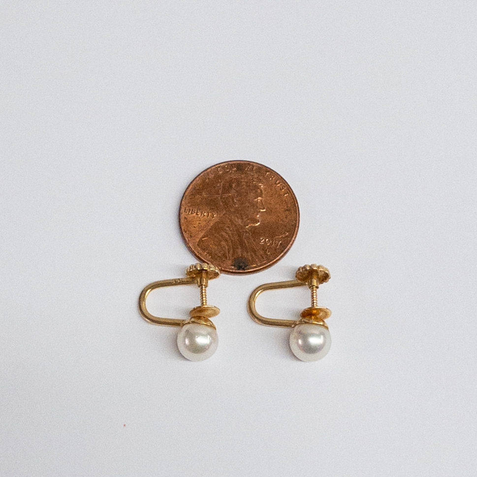 14K Gold and Pearl Earrings