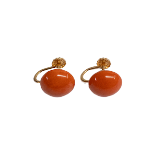 14K Gold and Coral Earrings