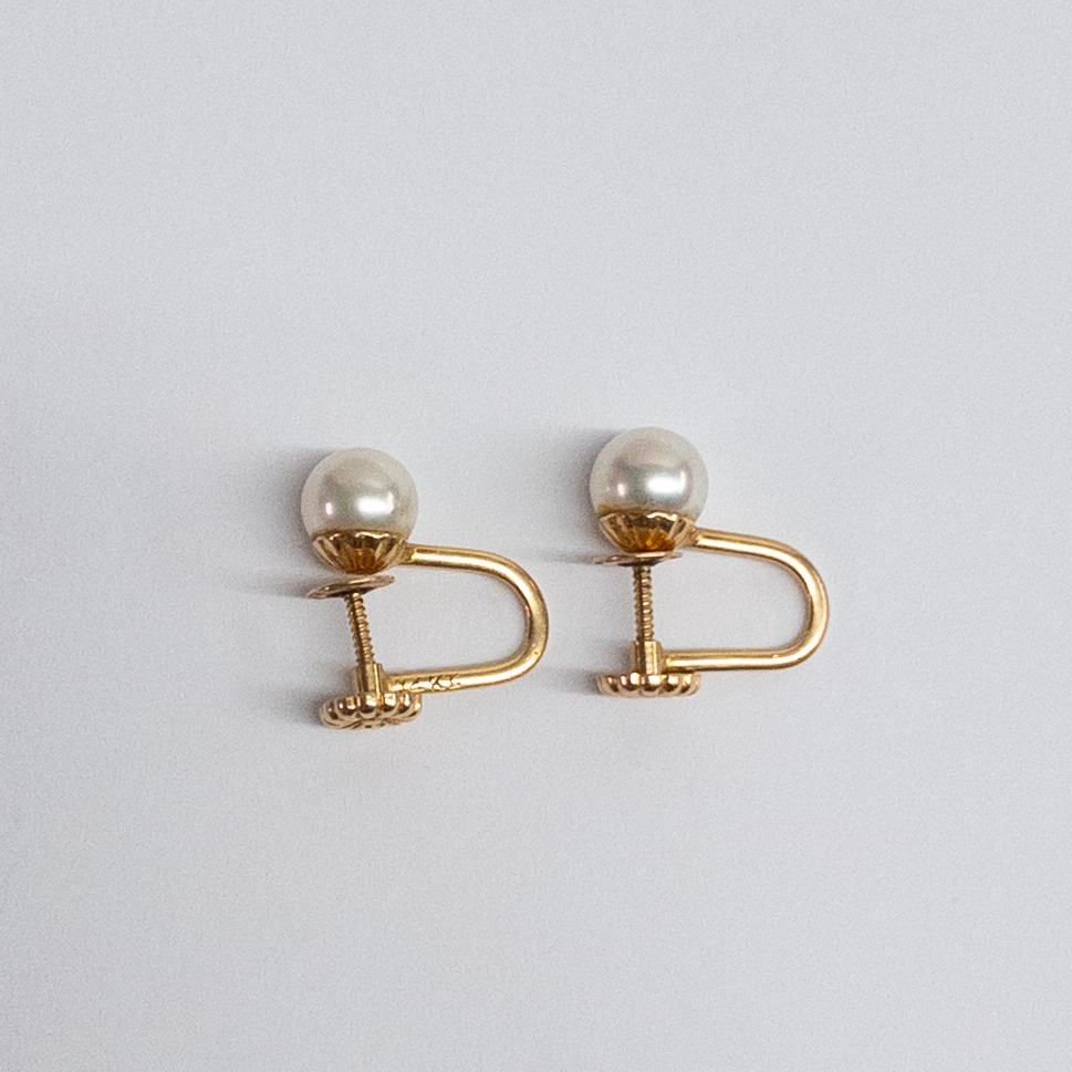 14K Gold and Pearl Earrings