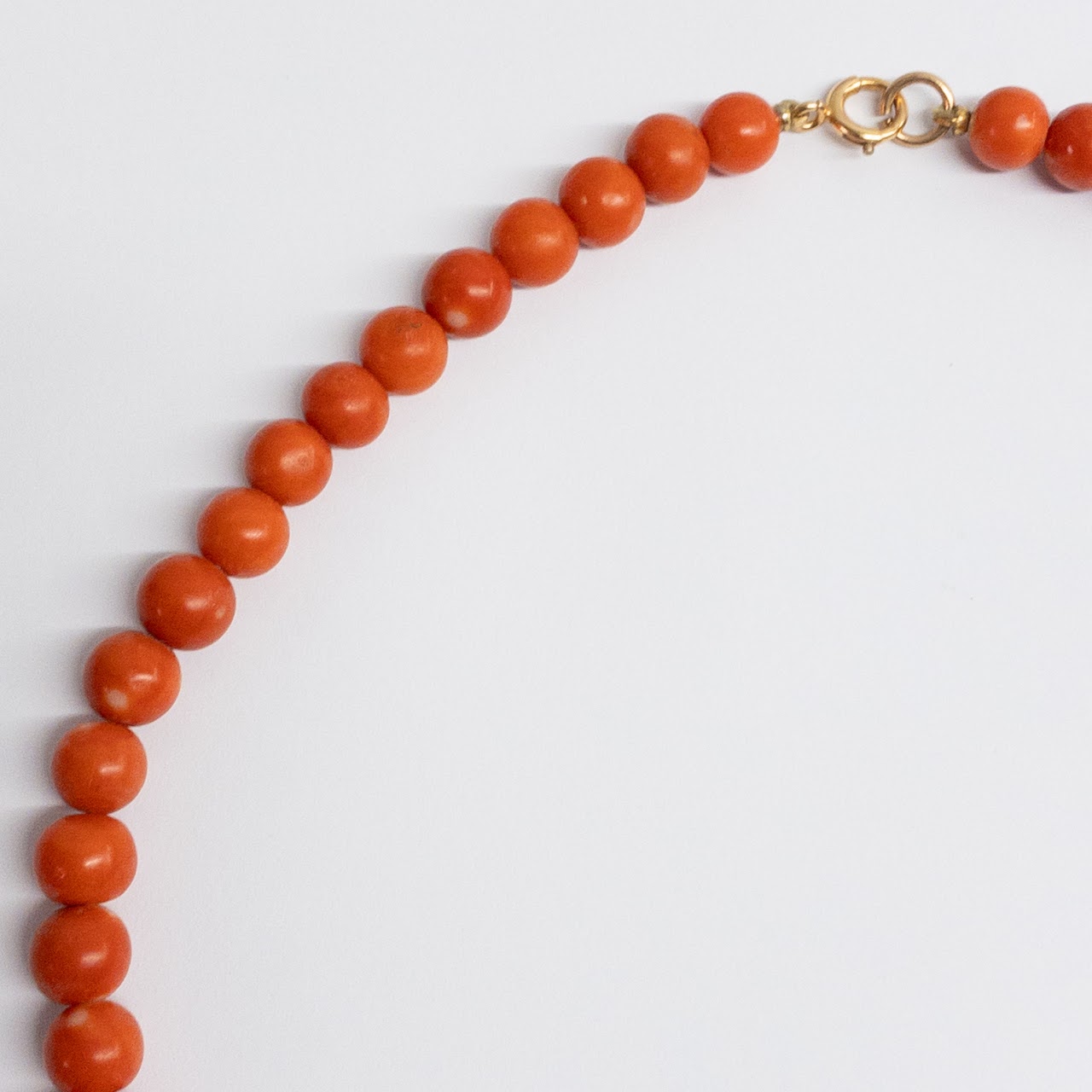 10K Gold and Coral Bead Necklace