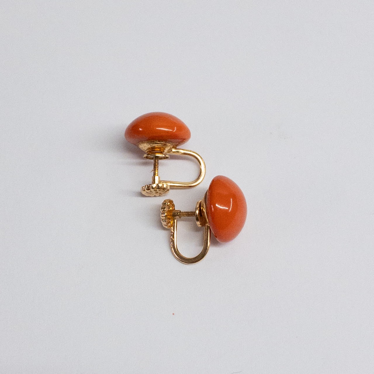 14K Gold and Coral Earrings