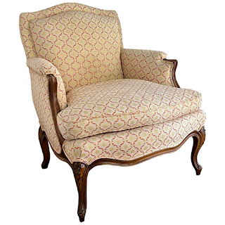 Country French Style Jacquard Upholstered Bergère