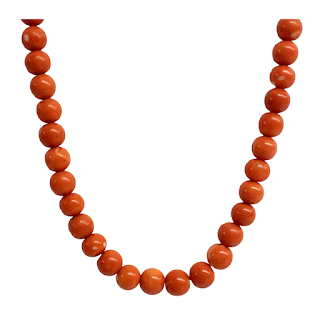 10K Gold and Coral Bead Necklace