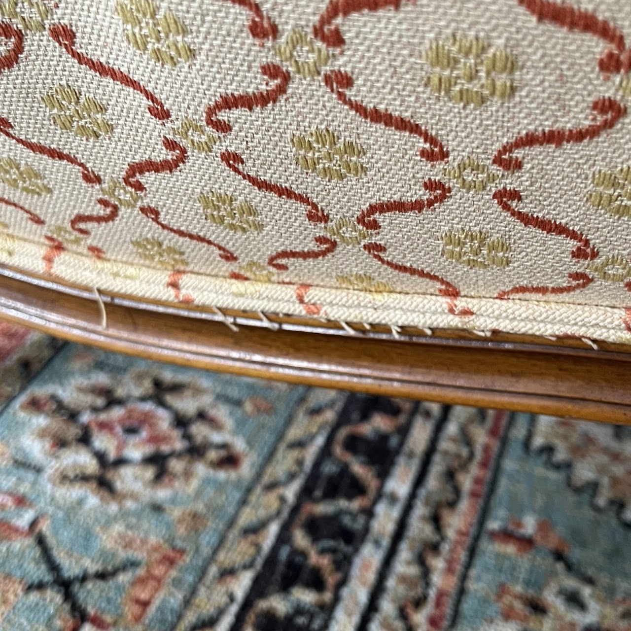 Country French Style Jacquard Upholstered Bergère