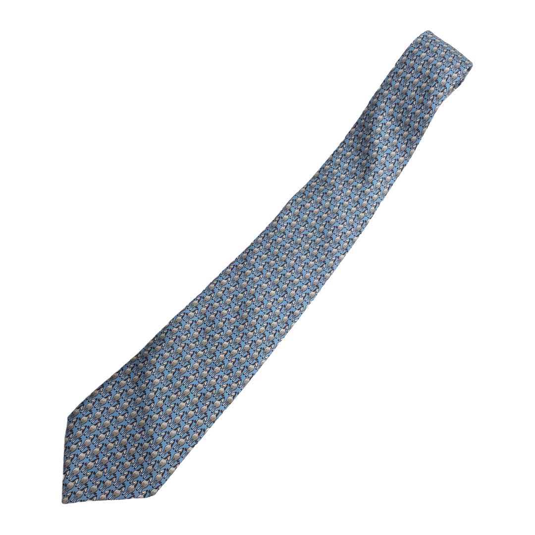 Hermès Silk Twill Horse Pattern Tie