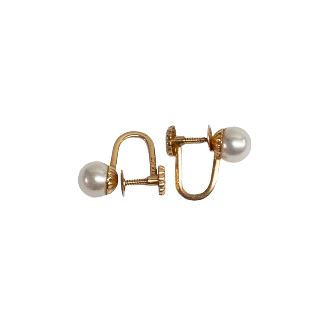 14K Gold and Pearl Earrings