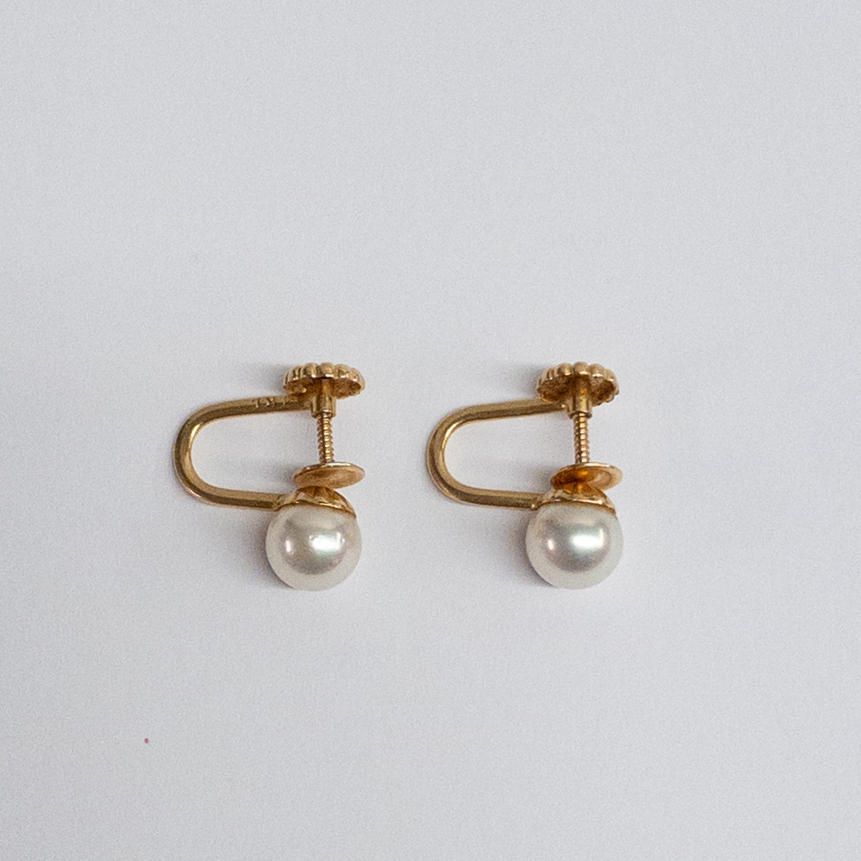 14K Gold and Pearl Earrings