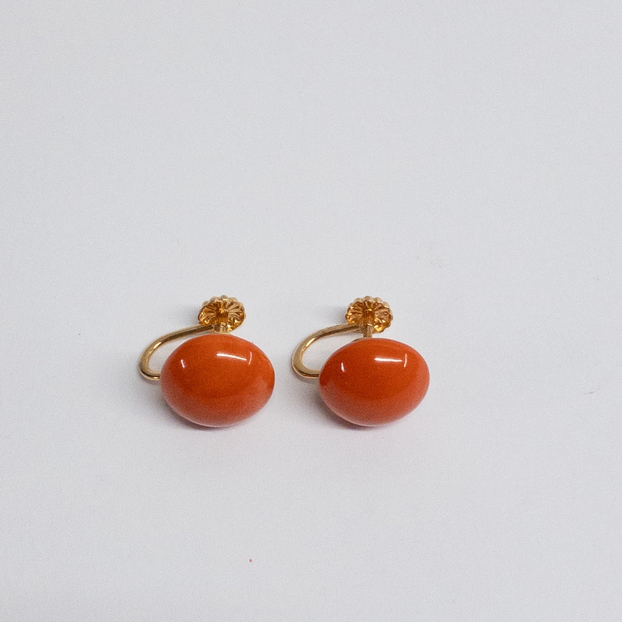 14K Gold and Coral Earrings