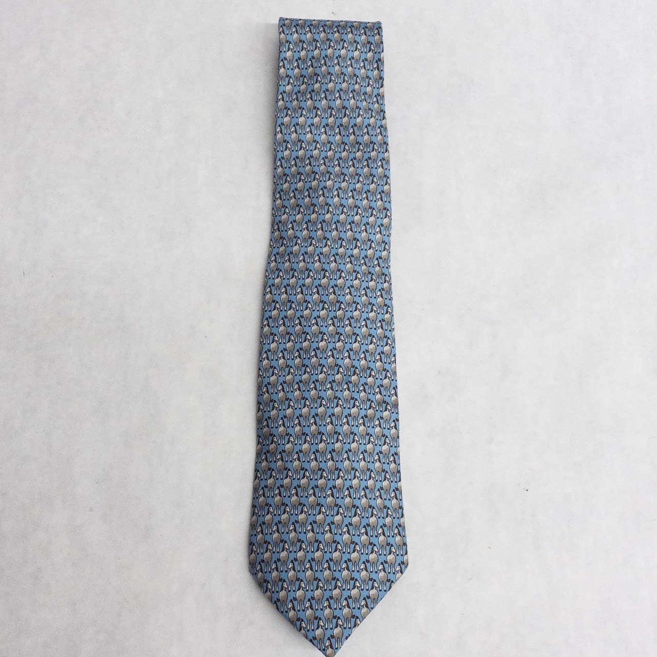 Hermès Silk Twill Horse Pattern Tie