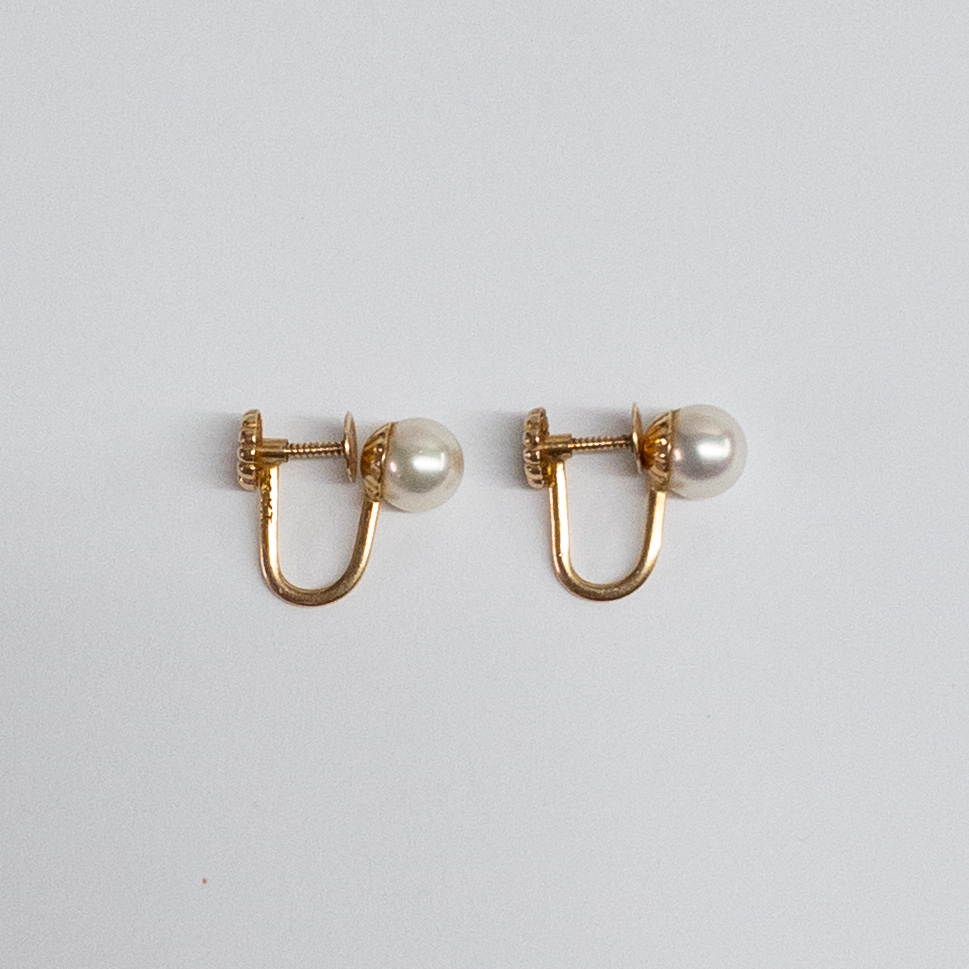 14K Gold and Pearl Earrings