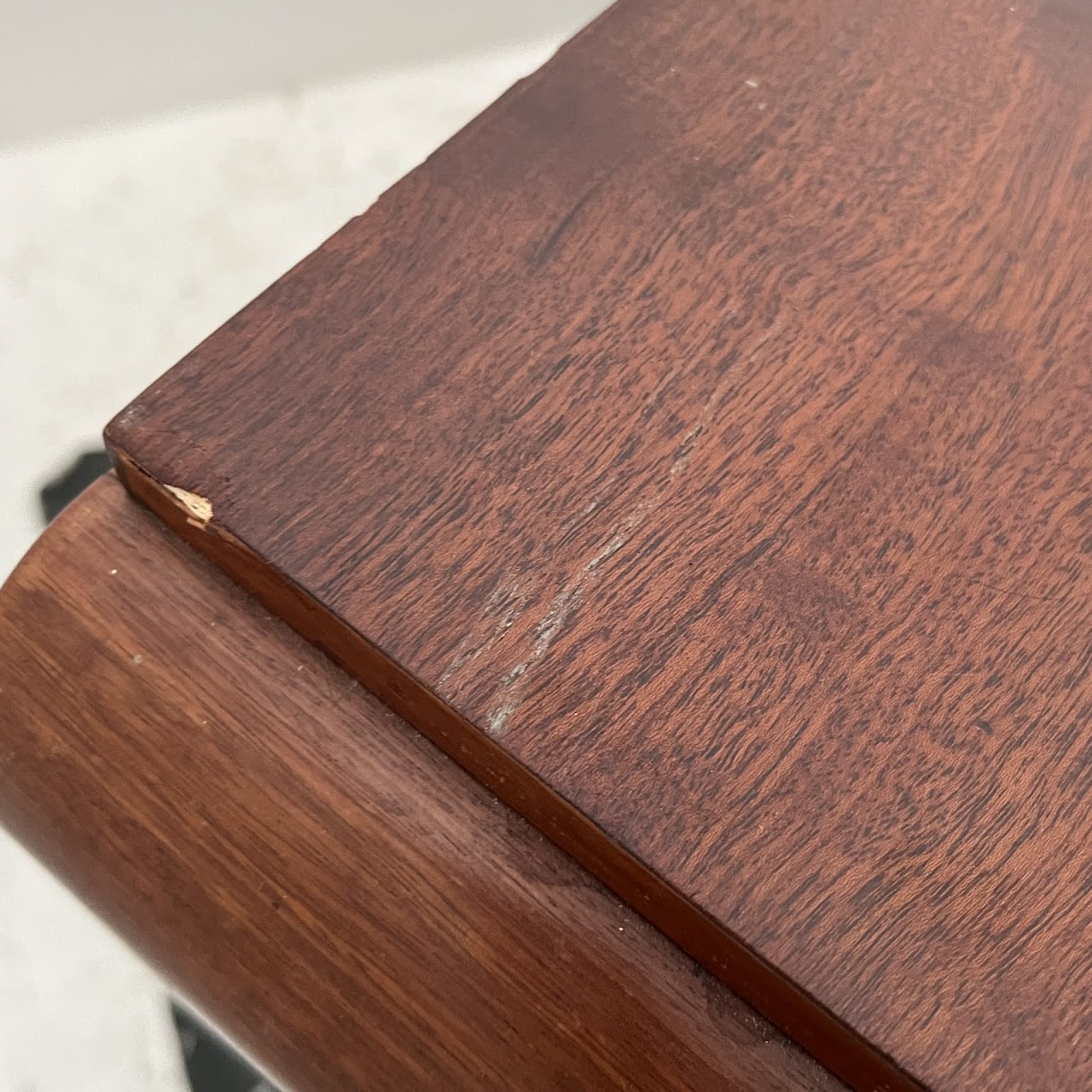 Art Deco Walnut Executive Desk with Sliding Glass Door Bookshelf Back