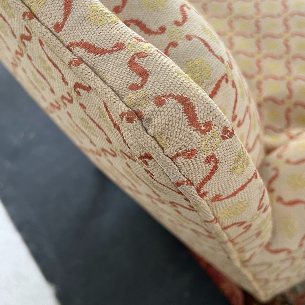 Country French Style Jacquard Upholstered Bergère