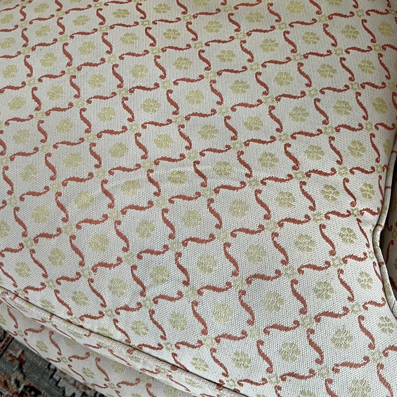 Country French Style Jacquard Upholstered Bergère