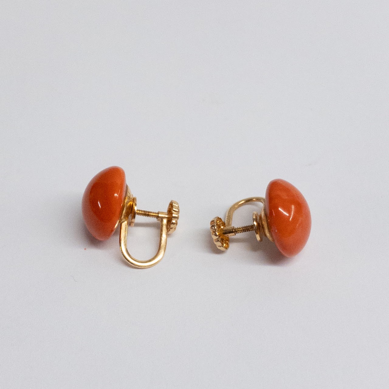 14K Gold and Coral Earrings